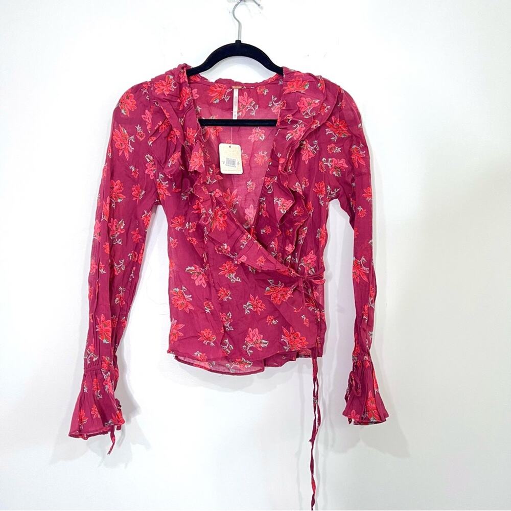 Free People Amanda Ruffle Warp Top - NWT - Picture 5 of 13